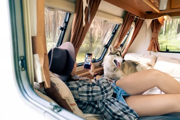 Enjoying a campervan trip with your pet