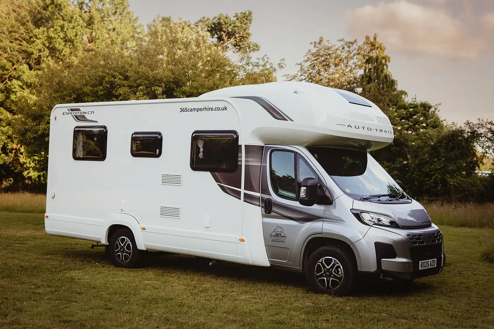 Modern Expedition C71 island bed motorhome in Fleet Hampshire for hire from 365 Camper Van.