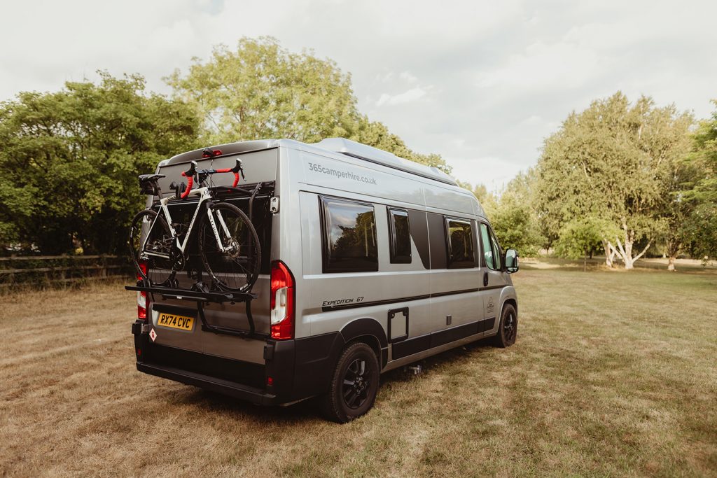 365 CAMPER HIRE | 365 Camper Hire Using a bike rack on a campervan from 365camperhire.co.uk