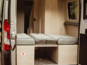 Expedition 67 Rear Lounge converts to bed | 365 Camper Hire Expedition 67 Rear Lounge converts to bed