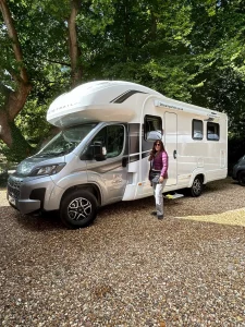 Customer of 365 Camper Hire Picking up the C71 from Fleet Hampshire